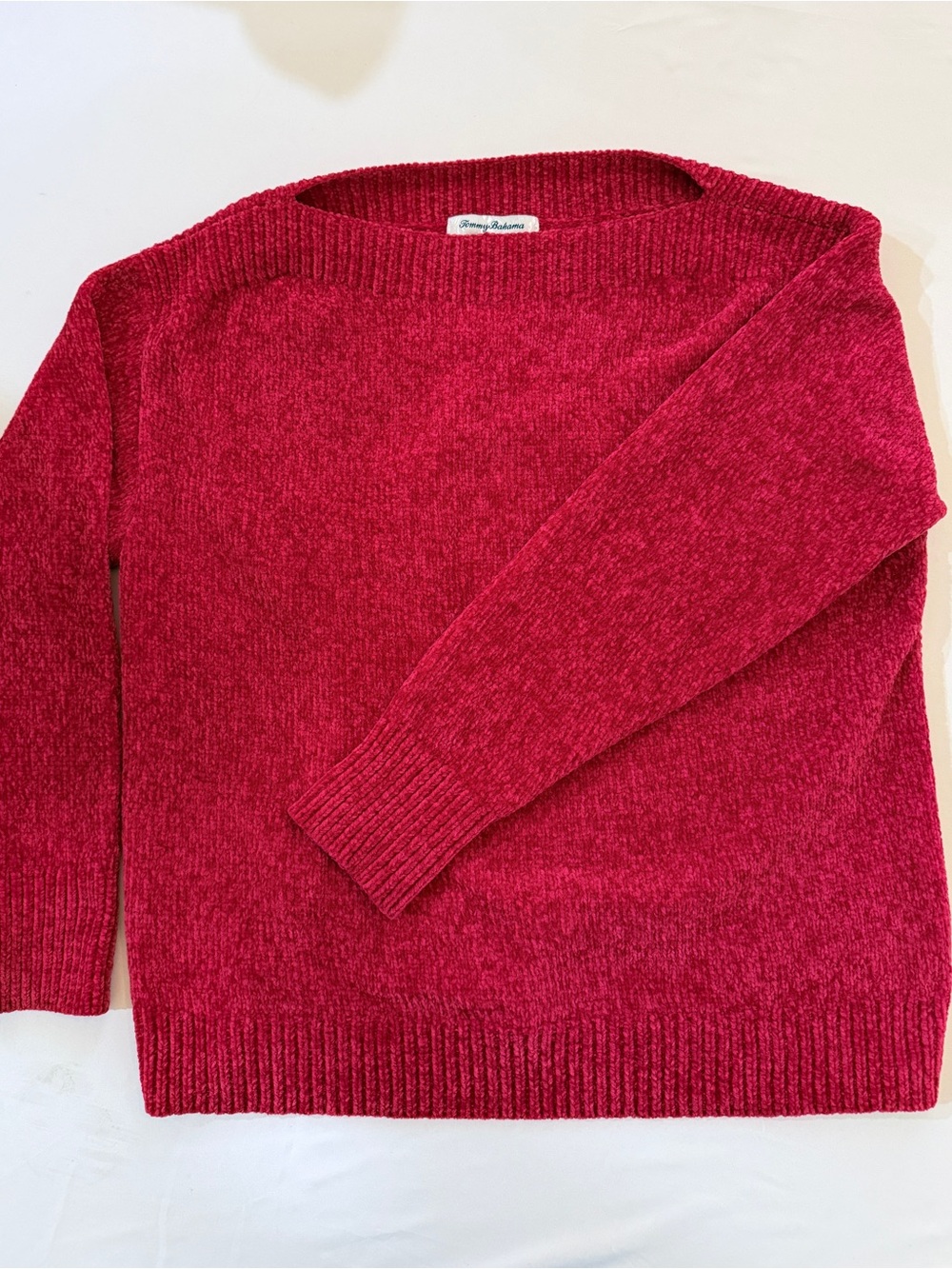 Tommy Bahama Raspberry Red Scoopneck Sweater